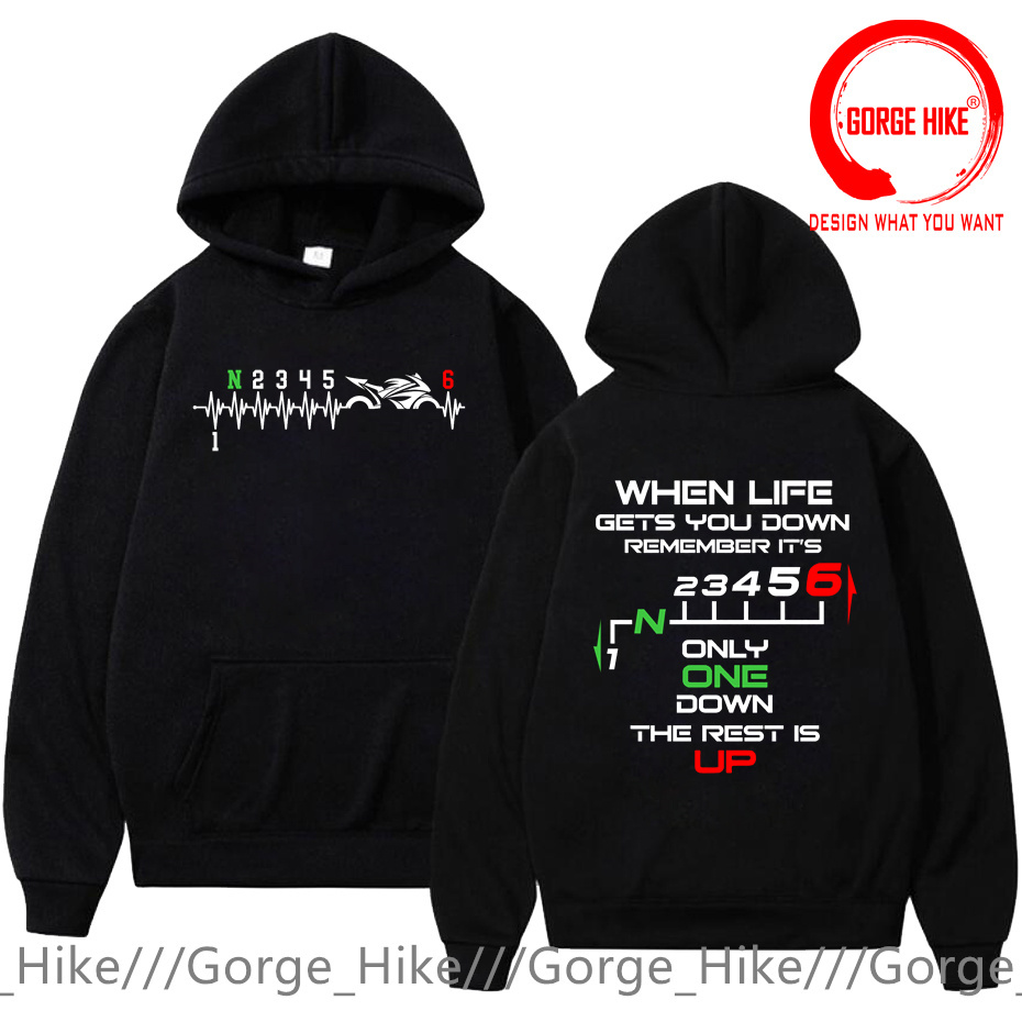 Motorcycle Gear Hoodie - 1N23456 سويت شيرت هودي رياضي للجنسين
