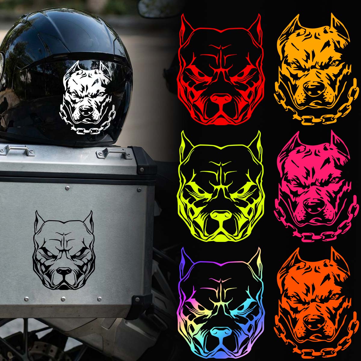 Motorcycle Gear For Dogs - مجموعة من ملصقين متعددي الألوان على